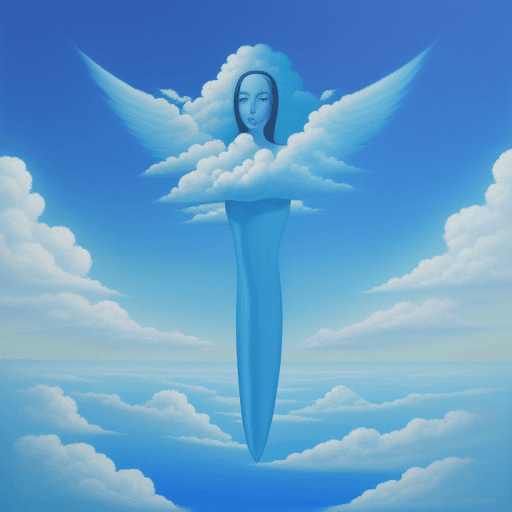 AI generated: a surrealistic painting of free mind. Sky Blue!