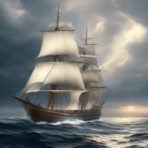 AI generated: Photo of a ultra realistic sailing ship, dramatic light, pale sunrise, cinematic lighting, battered,...