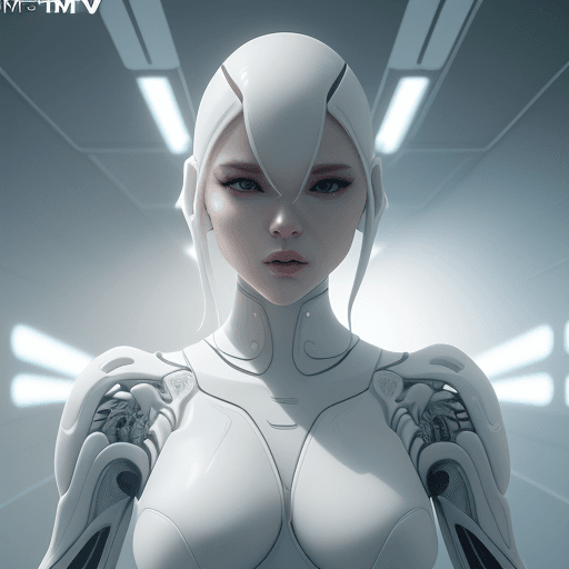 AI generated: mdjrny-v4 style, A real perfect female anatomy made by beautiful and elegant pure white bio organic ...
