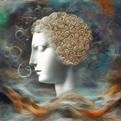 AI generated: Create an aesthetically captivating image that visually represents the essence of philosophy, incorp...