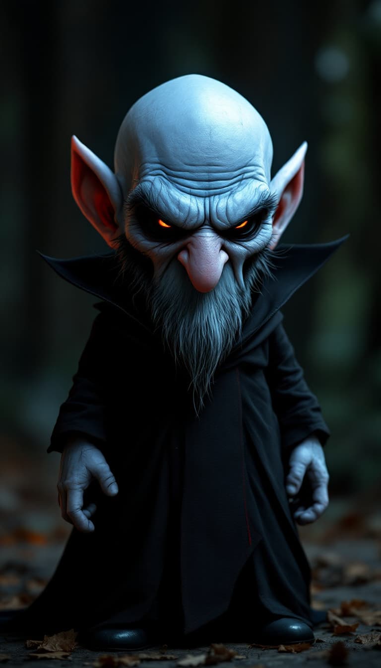 AI generated: "(Gargamel from the Smurfs, sinister charismatic old man, sharp facial features, bald head with wisp...