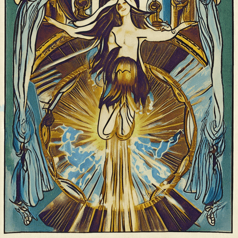 AI generated: The Holy Spirit tarot card would be a powerful and mysterious card, representing the divine spark wi...