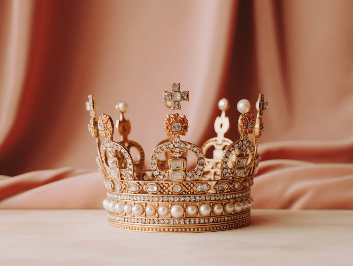 AI generated: disposable photography of queen's crown on the table, dreamy mood, 8k, photo realism, --ar 4:3