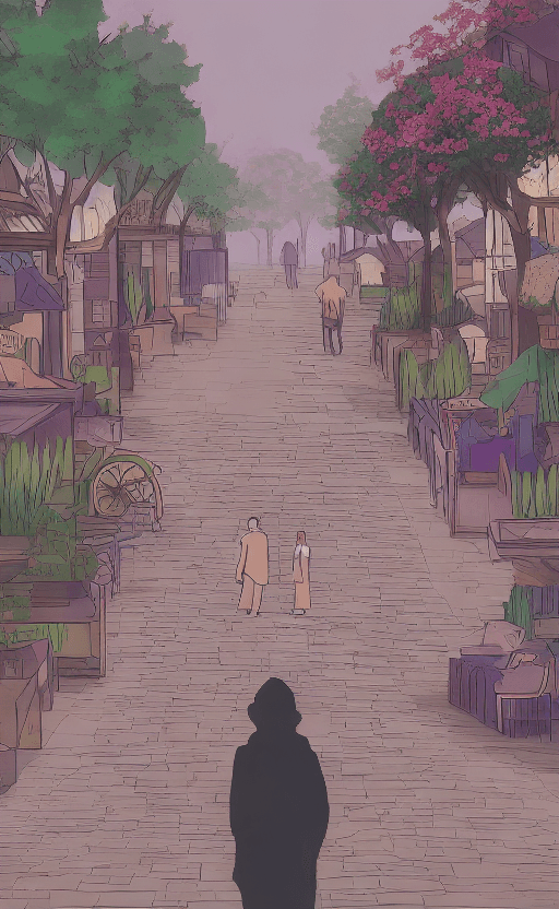 AI generated:  design a scene of person disappearing in a tranquil town.. 8k quality