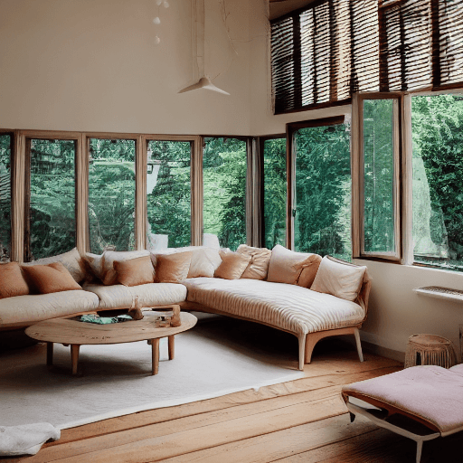 AI generated: Woman laying on the couch with her feet up, barefoot, High resolution photography, dreamy sunken liv...