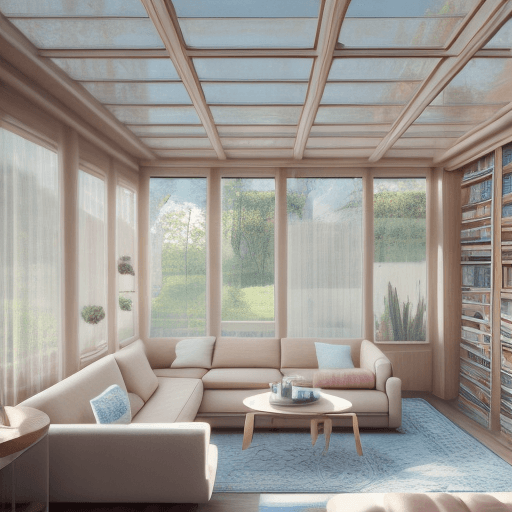 AI generated: High resolution photography interior design, dreamy sunken living room conversation pit, wooden floo...
