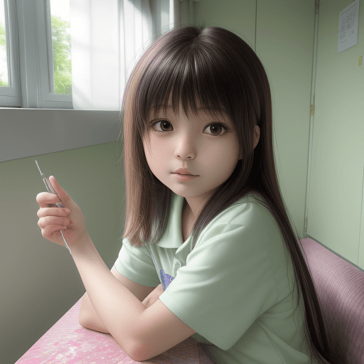AI generated: High resolution photography, 星野瑠璃少佐／13歳娘