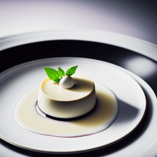 AI generated: Panna cotta, Italian dessert, Contemporary, professional Michelin Star gourmet food photography, dep...