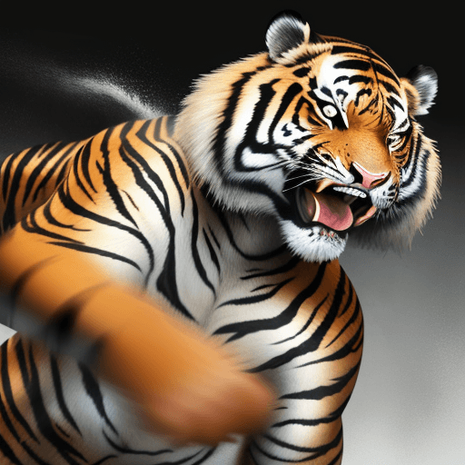 AI generated: A Muscular Tiger Fighting Relentlessly 