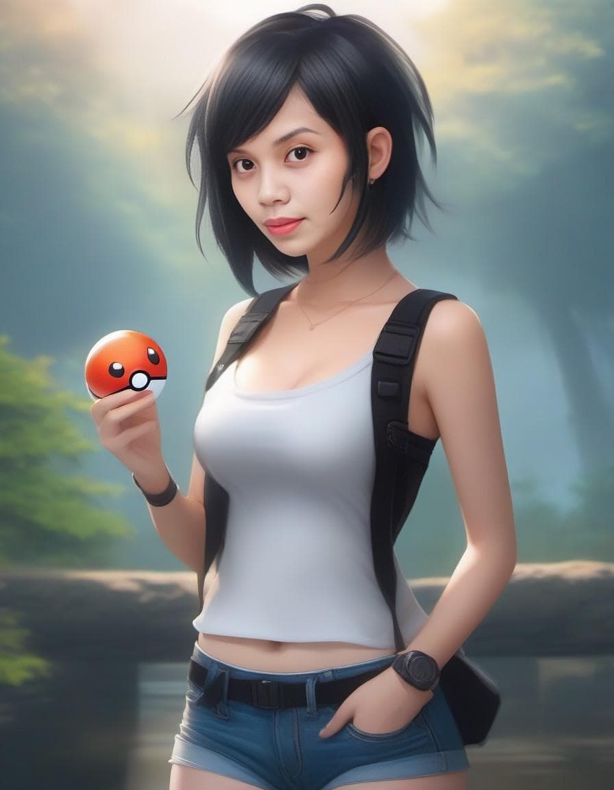 AI generated: (best quality, masterpiece), 1girl, Misty from Pokémon, pokeball, fog, (cartoon: 1.5), thong, busty,...