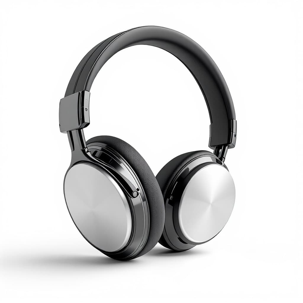 AI generated: Prompt Positivo: modern wireless headphone design, minimalist, clean lines, white background, studio...