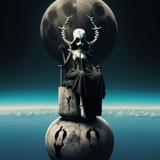 AI generated: death sitting on top of the world 