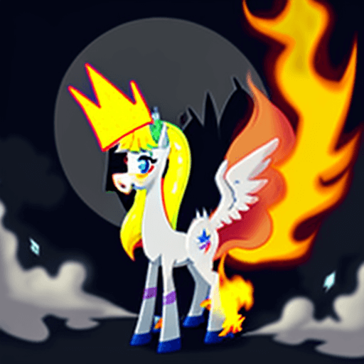 AI generated: princess celestia commiting arson
