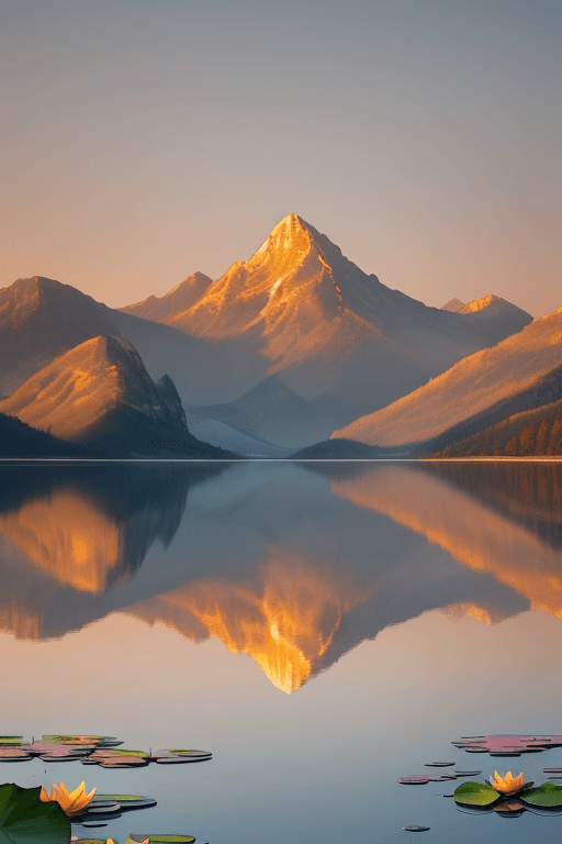 AI generated: 
"Create a breathtaking masterpiece: a serene sunrise over a tranquil lake, where the sky is painted...