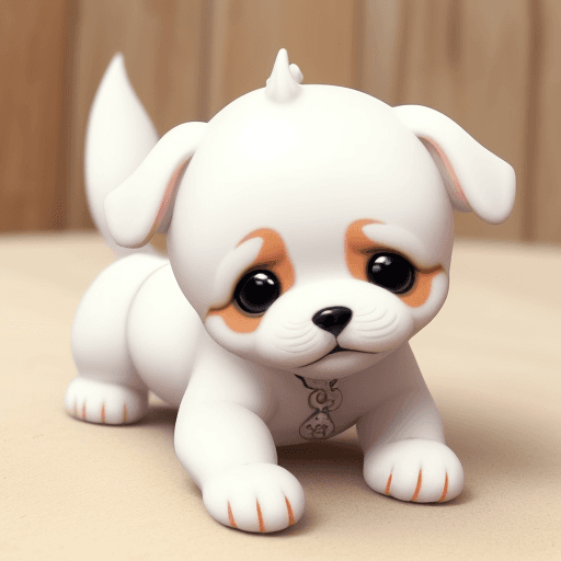 AI generated: perro pequeño lindo blanco adorable con nariz pequeña y manchas
