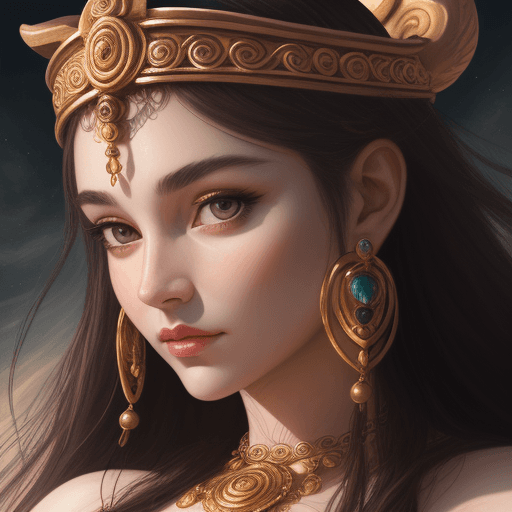 AI generated: Goddess close-up portrait .