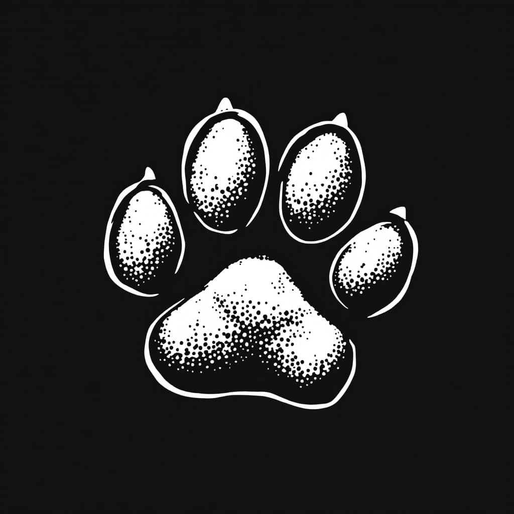 AI generated: paw on a black background logo
