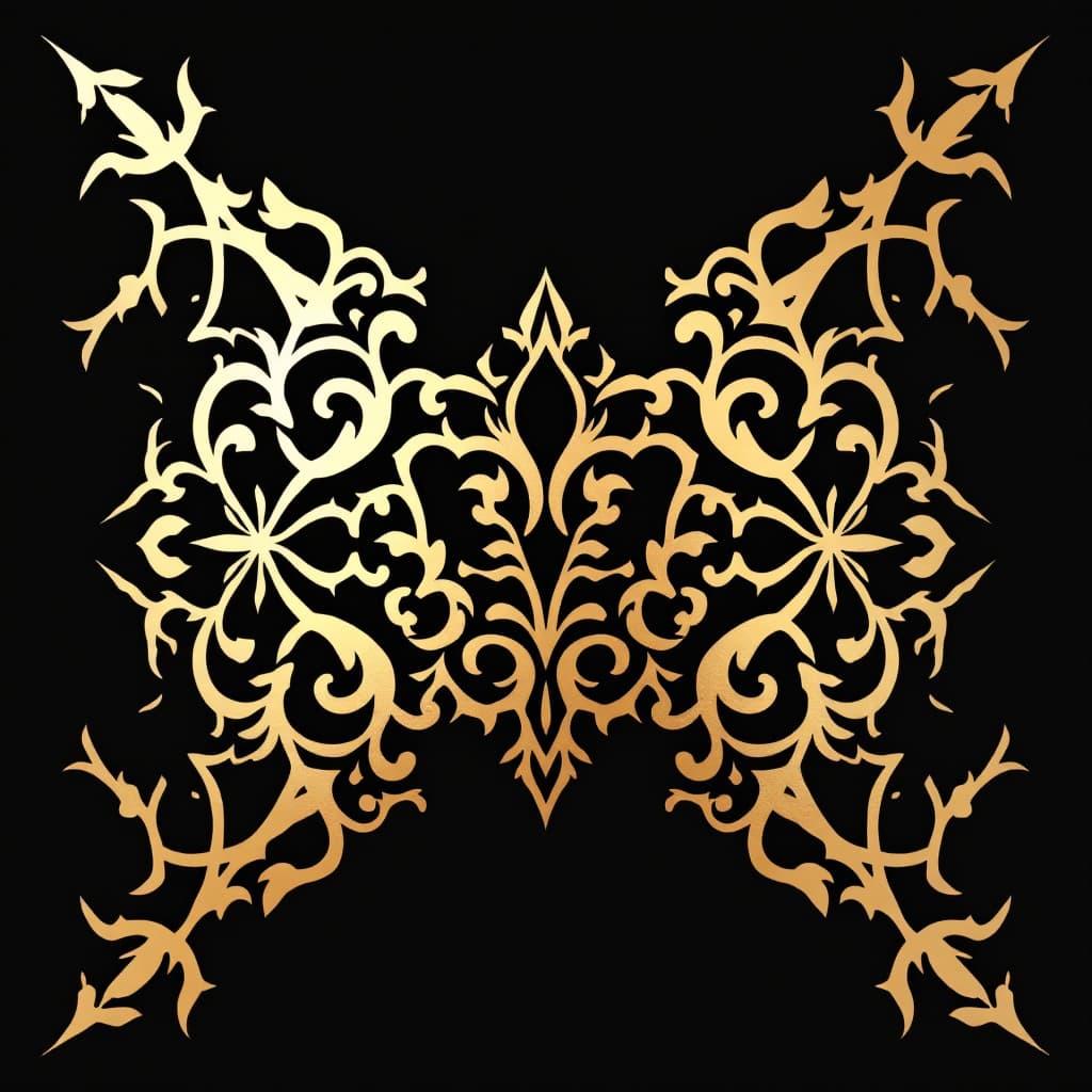 AI generated: luxury brand logo, gold colors, cutout pattern --v 6.0