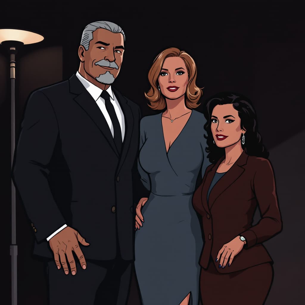 AI generated: Sterling archer Cheryl tunt and Pam poovey and Krieger 