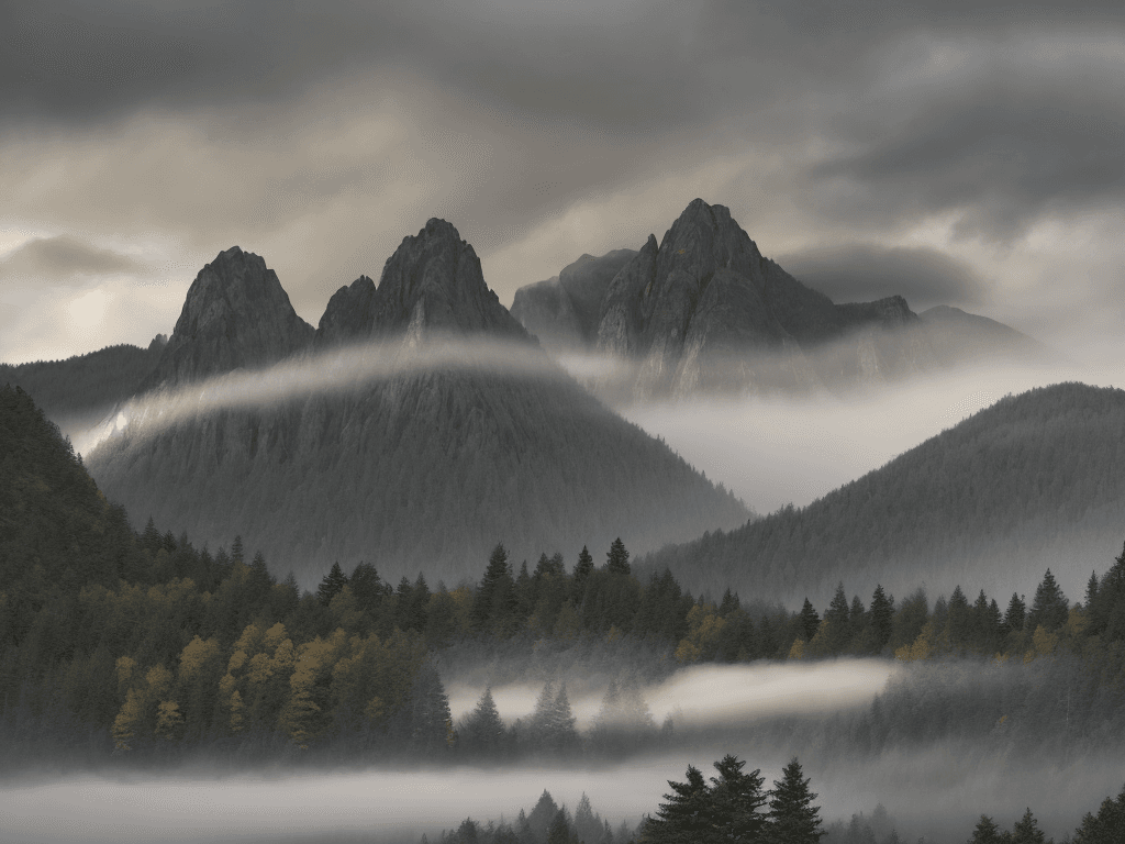 AI generated: Dense foliage with varied tree species, including deciduous and evergreen trees, creates a vibrant a...