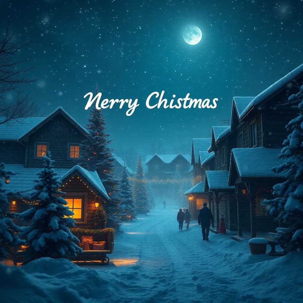 AI generated: merry christmas Movie poster, Cover for rock track, dramatic light, Mystical mood, cinematic lightin...
