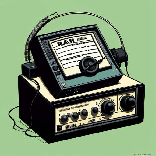 AI generated: An amateur radio logo; cartoon; radio;