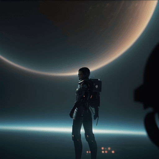 AI generated: best quality, cinematic, futuristic, a space pirate hunting for treasure, travelling through cosmos,...