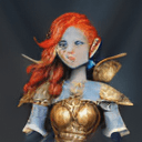 AI generated: (insanely detailed, masterpiece:1.2) , oil painting, D&D fantasy, (blue skinned female elf, blue ski...