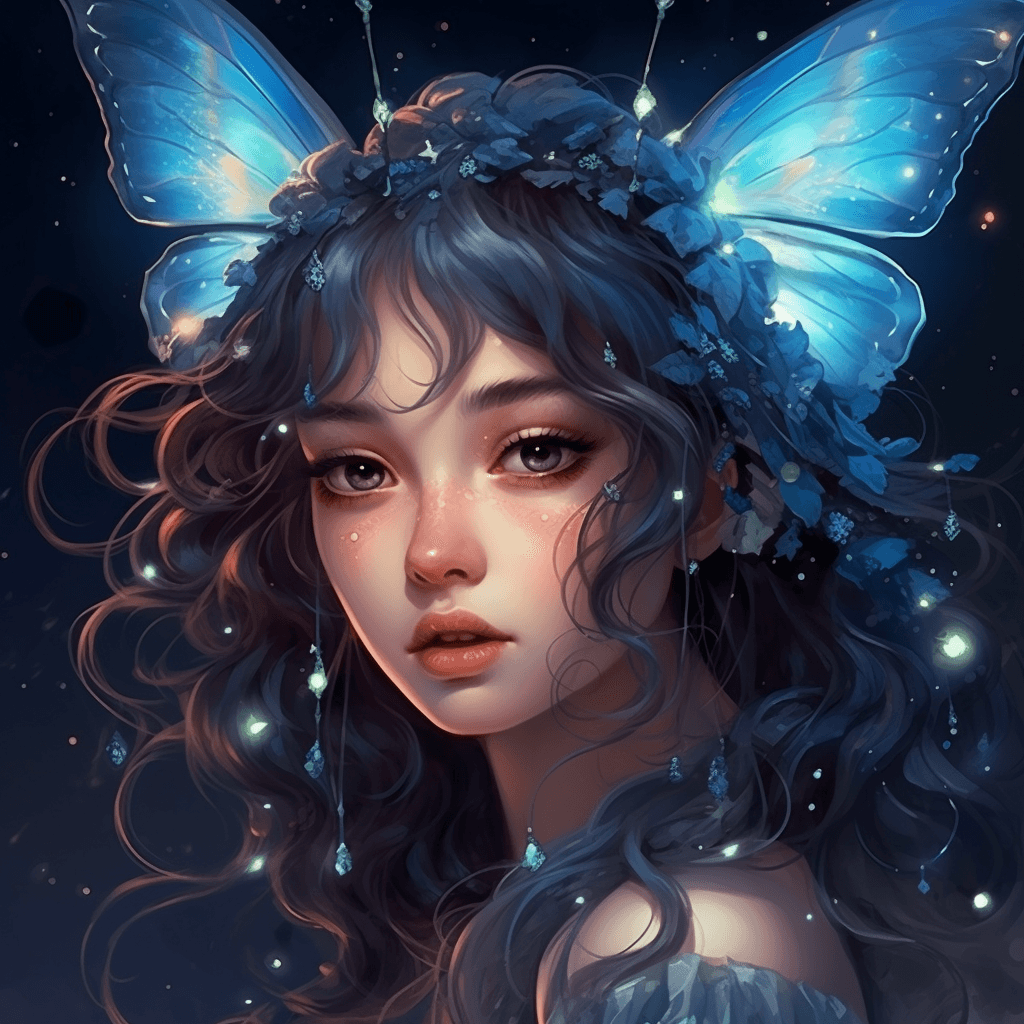 AI generated: An illustration of a girl with butterfly wings, in the style of the stars art group( xing xing) , lu...