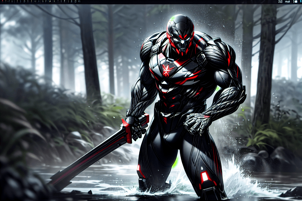 AI generated: anime, Man warrior from Crysis game, standing, hyper realist, higly detailled, highly realistic, ult...