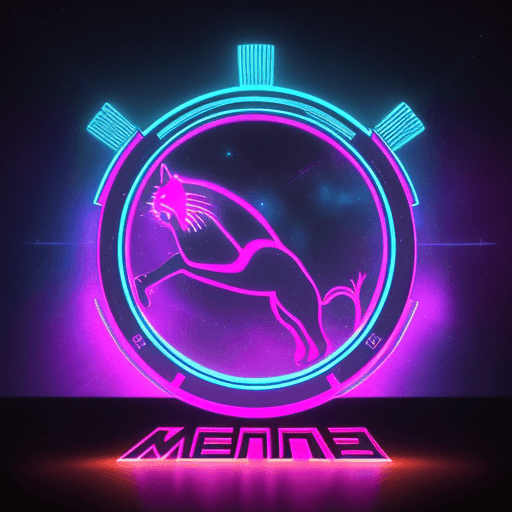 AI generated: brand puma logo in centerpiece on retro metaverse, metaverse,  animation movie entergalactic style