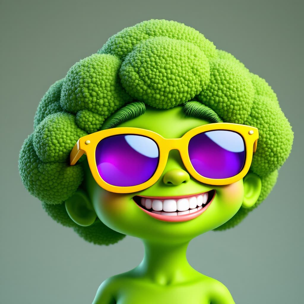 AI generated: Create a highly detailed 3D model of a quirky cartoonish humanoid character. The character has a hea...