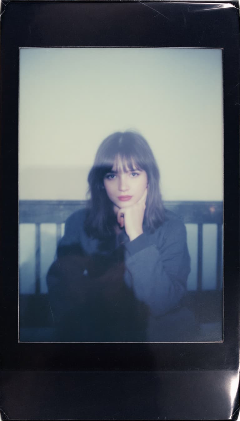 AI generated: girl, old polaroid photo