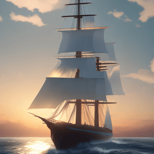 AI generated: Photo of a ultra realistic sailing ship, dramatic light, pale sunrise, cinematic lighting, battered,...
