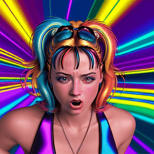 AI generated: party like it's 1999. Mood is epic, redemptive, loving, glorious, cinematic technicolor Vegas style....