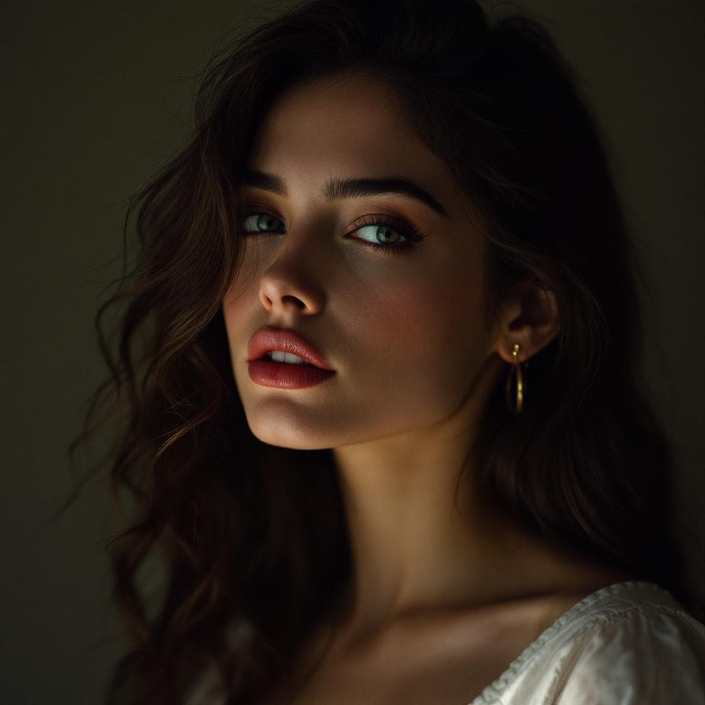 AI generated: woman posing, soft, atmospheric lighting --chaos 75 --ar 1:2 --sref 76867422 --profile oh3iyx5 --sty...