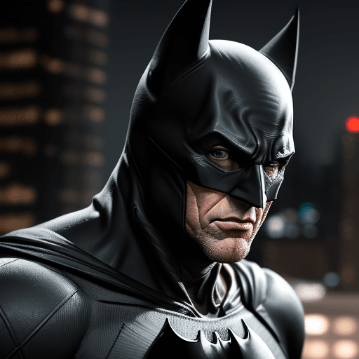 AI generated: bruce bayne as Batman, professional portrait, hyper realistic, ultra detailed photograph, captured w...