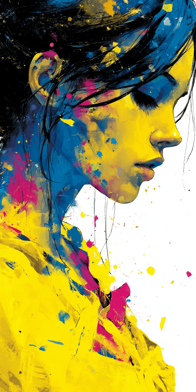 AI generated: Watercolor portrait of a woman, vibrant --chaos 75 --ar 1:2 --profile n19tbh9 --stylize 750 --v 7