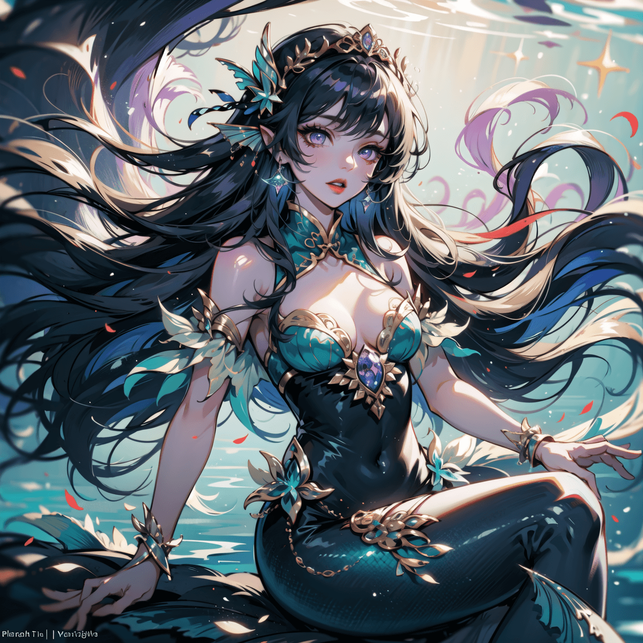 AI generated: ((cinematic light)), hyper detail, dramatic light, intricate details,(unreal goddess, chinese siren,...