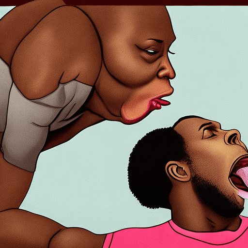 AI generated: First person view from the perspective of a woman sucking on a strong athletic African American man'...
