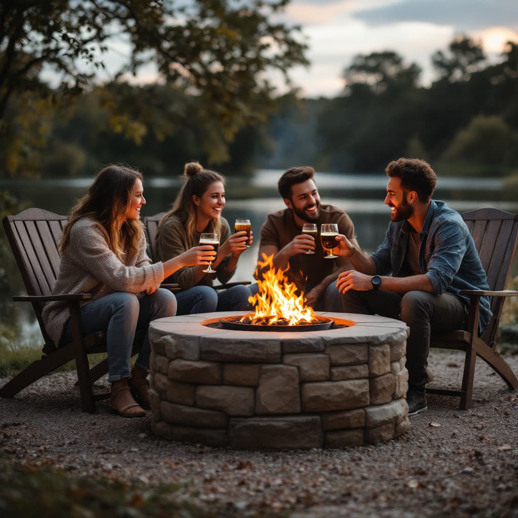AI generated: masterpiece, best quality, highly detailed, (product photography:1.2), four friends, casual clothing...