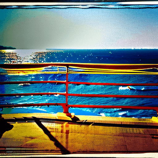 AI generated: "Generate an image of a blonde woman in the foreground, standing on a balcony adorned with intricate...