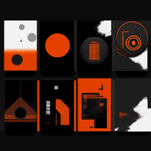AI generated: created a poster design for "ミVRG彡FUTONE" with a minimalist and dark style as the main color: black,...