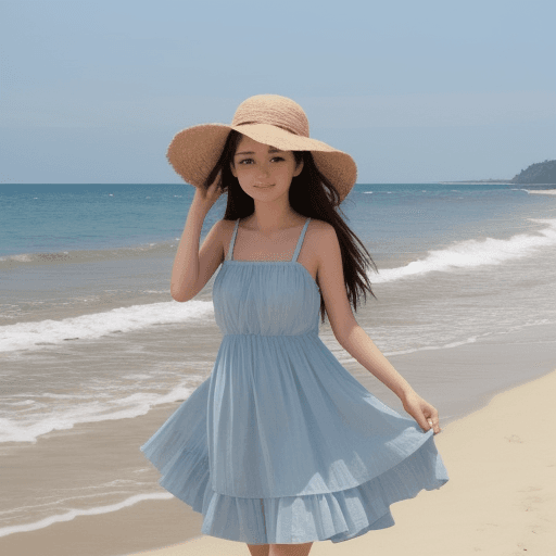 AI generated: girl in beach 