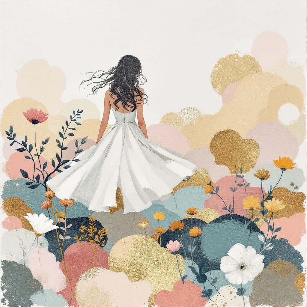 AI generated: Create a couple in the garden look horizont in a composition with a soft and harmonious   aesthetic ...