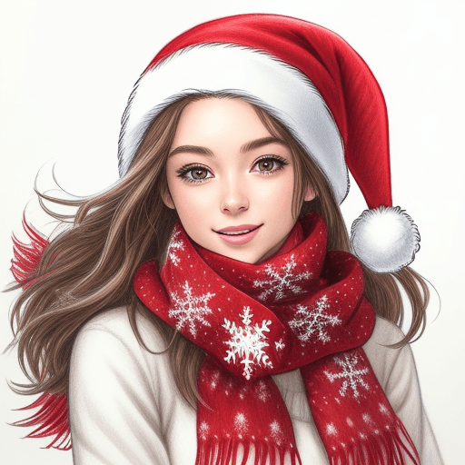 AI generated: detailed drawing christmas scarf