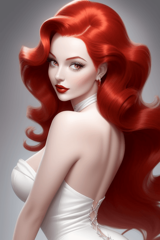 AI generated: Generate an image of a glamorous, cartoonish woman inspired by classic Hollywood. She has a curvy, h...