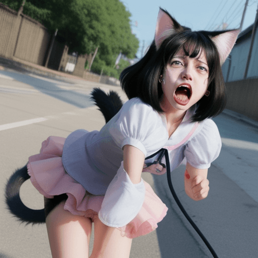 AI generated: anime cat girl screaming