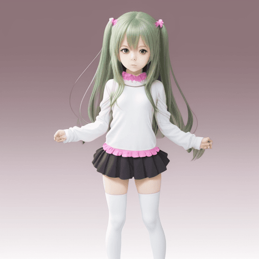 AI generated: Loli anime girl full body in tight tiny 
 clothes 