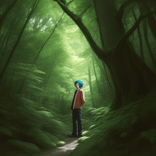 AI generated: Yuya sakaki in the forest